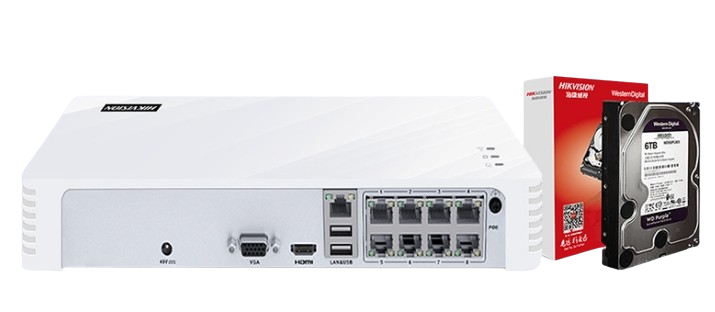 HIKVISION DS-7108N-F1/8P(B) Видеорегистраторы и приемное оборудование